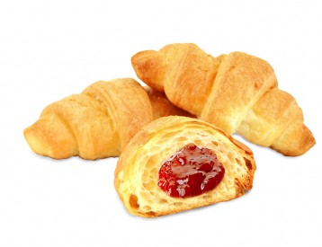 Croissant with a KBV raspberry flavor filling